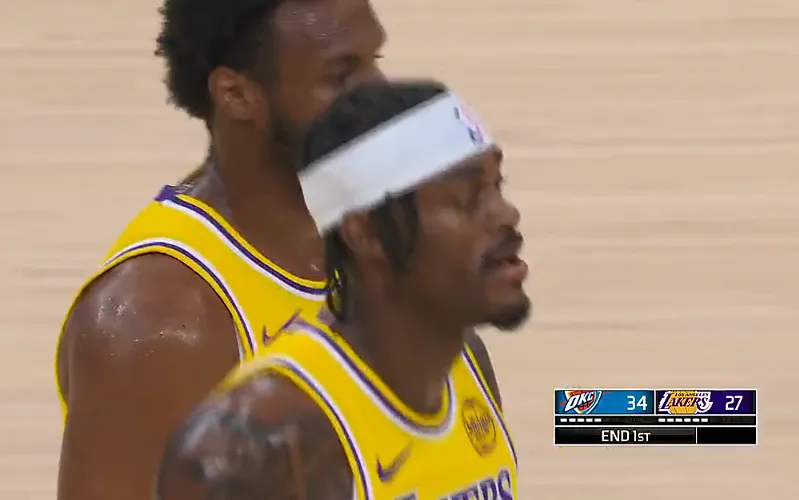 开云体育官网-东詹里缺阵湖人首节仅落后雷霆7分，此前全出战落后雷霆23分